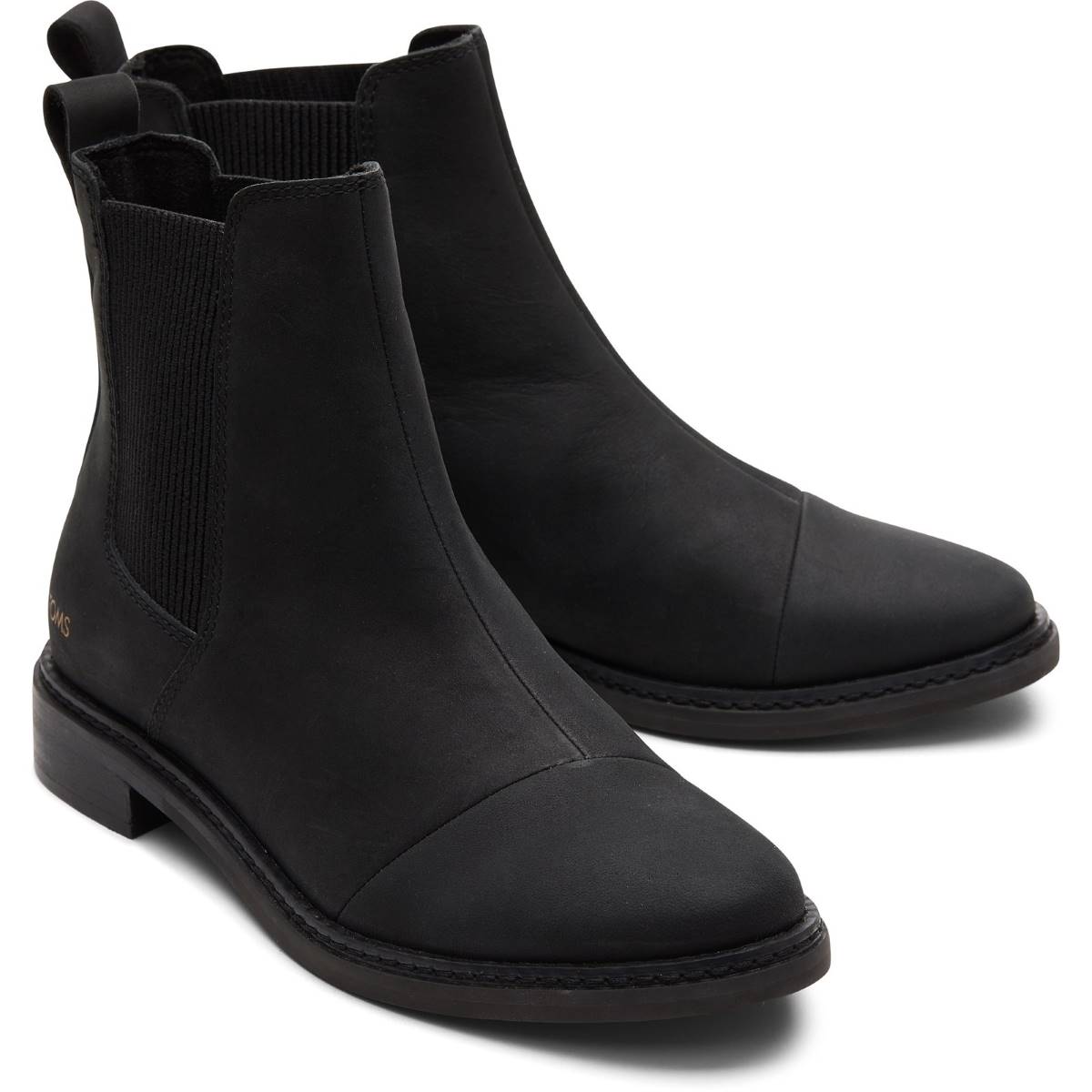 Toms Charlie Black Womens ankle boots 10018925 in a Plain Leather in Size 6